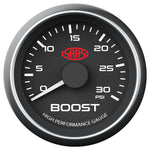 Boost Gauge Diesel 0-30 psi 52mm Black Muscle Series