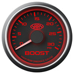 Boost Gauge Diesel 0-30 psi 52mm Black Muscle Series