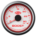 Boost Gauge Diesel 0-30 psi 52mm White Muscle Series