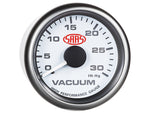 Vacuum Gauge 0-30inHg 52mm White Muscle Series