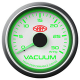 Vacuum Gauge 0-30inHg 52mm White Muscle Series