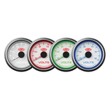 Volt Gauge 8v-18v 52mm White Muscle Series