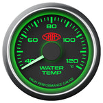 Water Temp Gauge 40°-120° 52mm Black Muscle Series