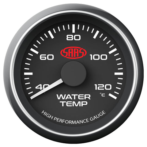 Water Temp Gauge 40°-120° 52mm Black Muscle Series