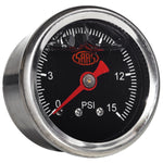 Fuel Press Gauge 15 Psi Liquid Filled 41mm Black