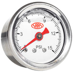 Fuel Press Gauge 15 Psi Liquid Filled 41mm White