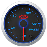 Water Temp Gauge 40°-120° 52mm Black Street Series