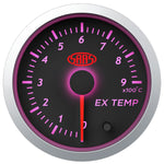 Exhaust Temp Gauge 0°-900° 52mm Black Street Series