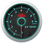 Exhaust Temp Gauge 0°-900° 52mm Black Street Series