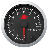 Exhaust Temp Gauge 0°-900° 52mm Black Street Series