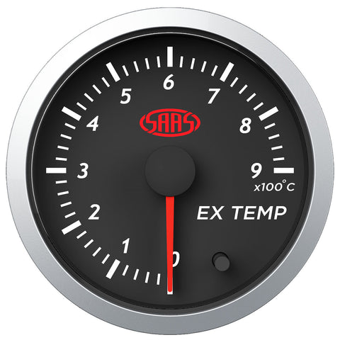 Exhaust Temp Gauge 0°-900° 52mm Black Street Series