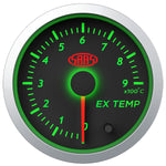 Exhaust Temp Gauge 0°-900° 52mm Black Street Series