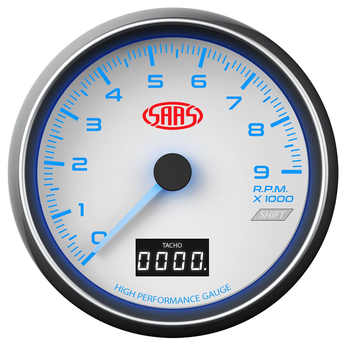 Tachometer 0-9K Shiftlite 3 1/2