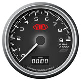 Tachometer 0-9K Shiftlite 3 1/2" 89mm In Dash Black Muscle Series