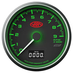 Tachometer 0-9K Shiftlite 3 1/2" 89mm In Dash Black Muscle Series