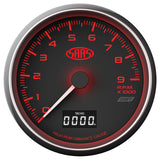 Tachometer 0-9K Shiftlite 3 1/2" 89mm In Dash Black Muscle Series