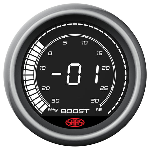 Boost and Vacuum Gauge 30inHg-30psi 52mm Muscle Digital Series