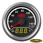 DUAL GAUGE OIL PRESSURE 140 PSI/WATER TEMP 40°-120° ANALOGUE/DIGITAL TRAX SERIES