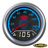 DUAL GAUGE OIL PRESSURE 140 PSI/WATER TEMP 40°-120° ANALOGUE/DIGITAL TRAX SERIES