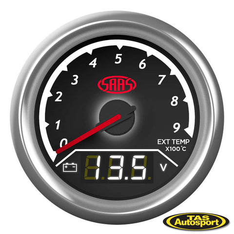 DUAL GAUGE EXHAUST TEMP 0°-900°/VOLT 8V-18V ANALOGUE/DIGITAL TRAX SERIES