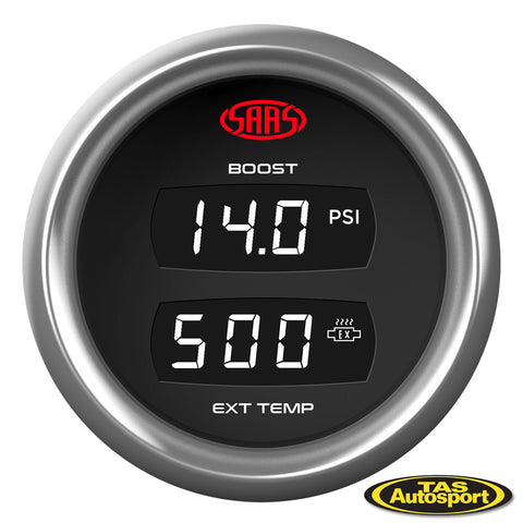 DUAL DIGITAL GAUGE BOOST 0-30 PSI / EXHAUST TEMP 0°-900° TRAX