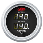 Dual Volt Digital Gauge 8v-18v 52mm Black Muscle Series 2
