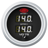 Dual Volt Digital Gauge 8v-18v 52mm Black Muscle Series 2