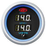Dual Volt Digital Gauge 8v-18v 52mm Black Muscle Series 2