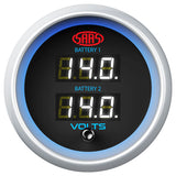 Dual Volt Digital Gauge 8v-18v 52mm Black Muscle Series 2