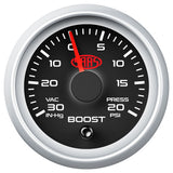 Boost Gauge 30inHg-20psi 52mm Black Muscle Series 2