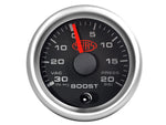 Boost Gauge 30inHg-20psi 52mm Black Muscle Series 2