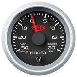 Boost Gauge 30inHg-20psi 52mm Black Muscle Series 2