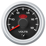 Volt Gauge 8v-18v 52mm Black Muscle Series 2