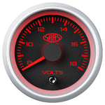 Volt Gauge 8v-18v 52mm Black Muscle Series 2