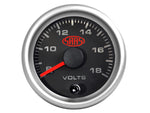 Volt Gauge 8v-18v 52mm Black Muscle Series 2