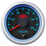 Volt Gauge 8v-18v 52mm Black Muscle Series 2