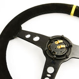 Steering Wheel Suede 14" ADR Retro Black Spoke + Indicator