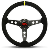 Steering Wheel Suede 14" ADR Retro Black Spoke + Indicator