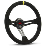 Steering Wheel Suede 14" ADR Deep Dish Black Slotted + Indicator