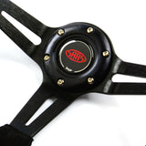 Steering Wheel Suede 14" ADR Deep Dish Black Slotted + Indicator