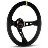 Steering Wheel Suede 14" ADR GT Deep Dish Black With Holes + Indicator