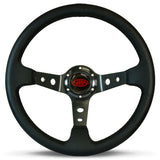 Steering Wheel Leather 14" ADR GT Deep Dish Black With Holes